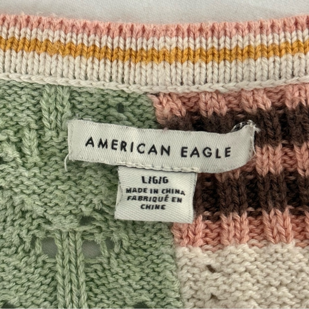 American Eagle Patchwork Button Up Knit Sweater V… - image 5